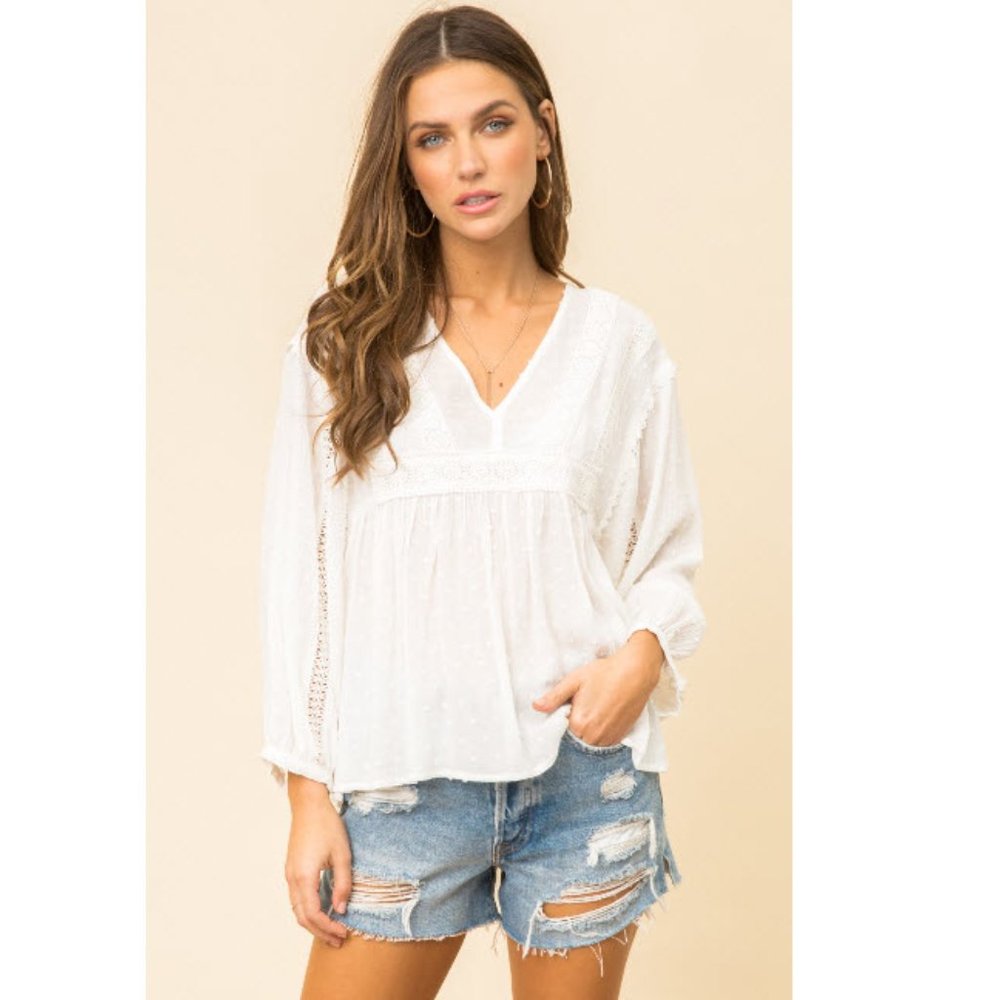 lace trim blouse
